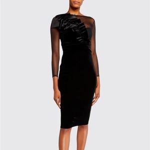 CHIARA BONI Black velvet dress-NEW WITH TAGS- Sz 16